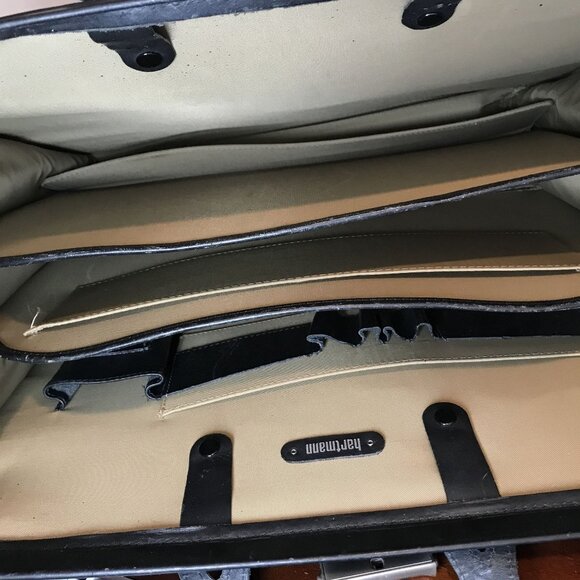 Hartmann Briefcase Classic Black Leather Executive Professional Document Bag 18" - Picture 9 of 14